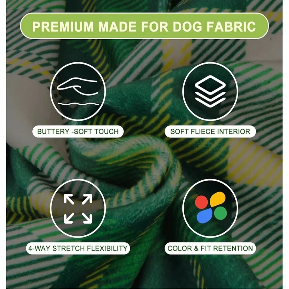 Green Plaid Dog Hoodie